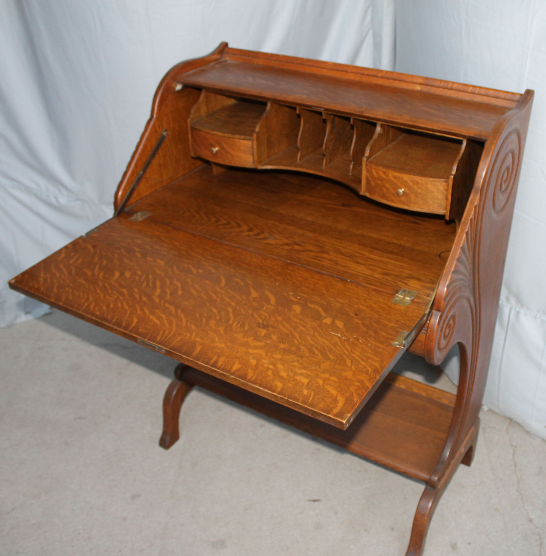 Bargain John S Antiques Antique Oak Drop Front Desk Small