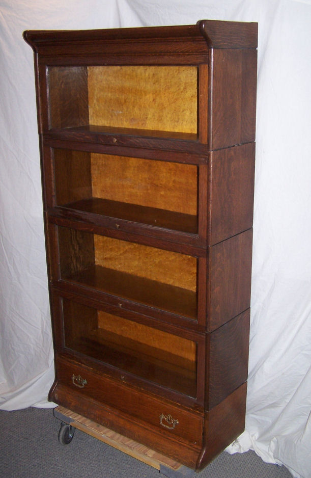 Antique Oak Barrister 4 High Sectional Bookcase Made by Gunn Furniture 
