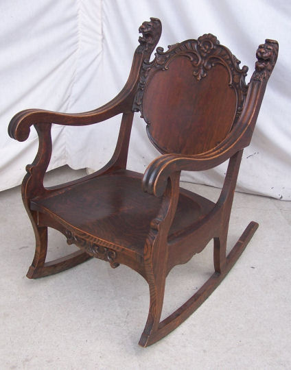 Antique Lion Head Rocking Chair