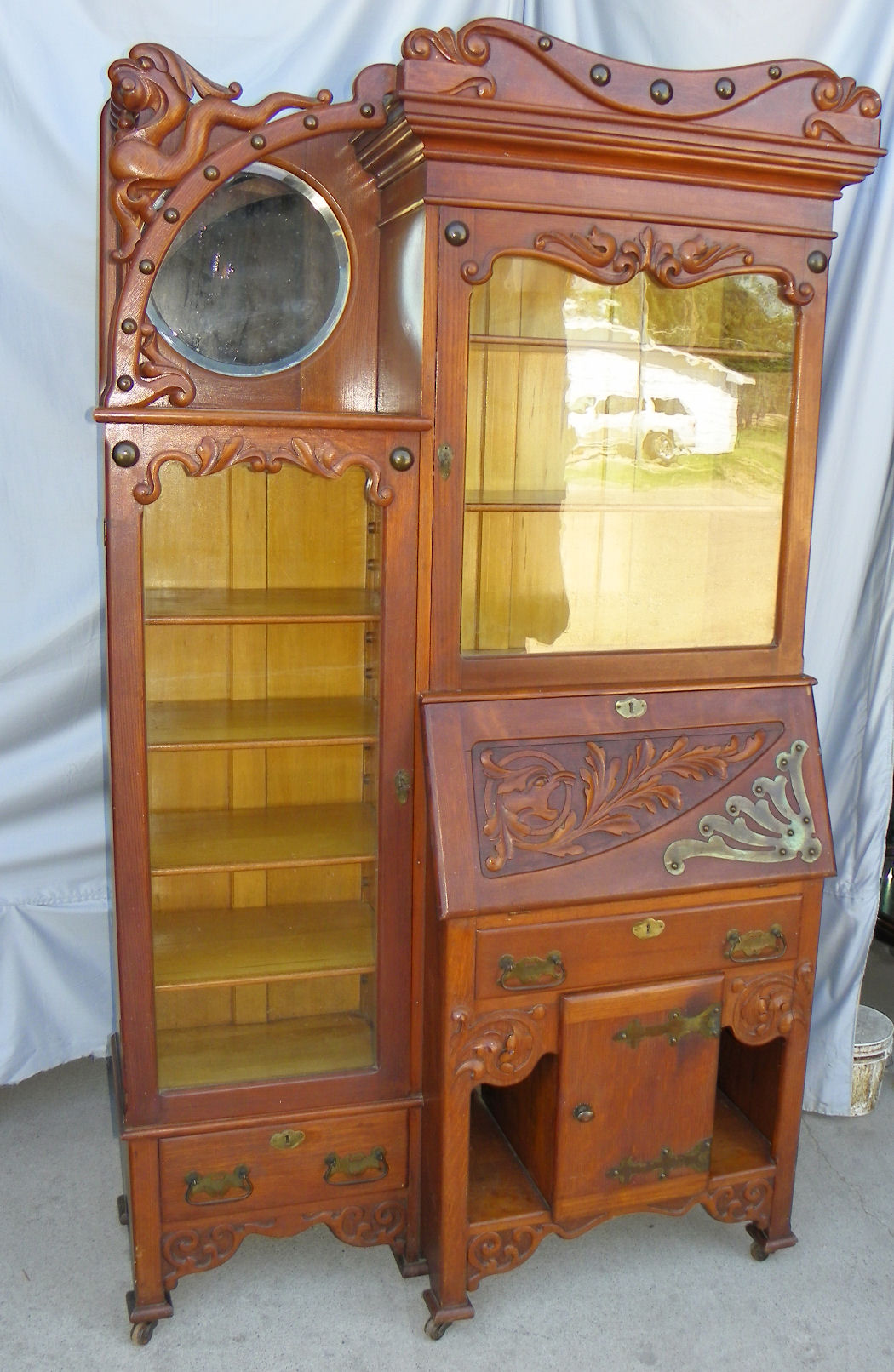 Bargain John S Antiques Fancy Oak Side By Side Secretary Desk