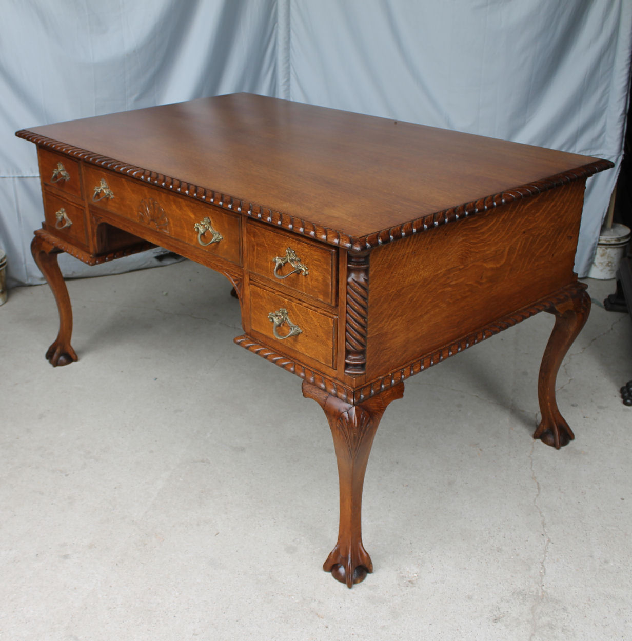 Bargain John's Antiques » Blog Archive Antique Carved Oak Partners Desk