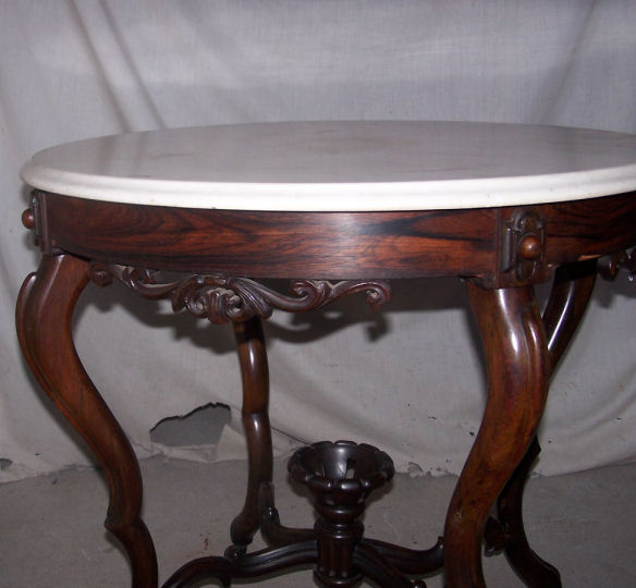 Bargain John&#039;s Antiques | Antique Victorian Rosewood Round Marble Top