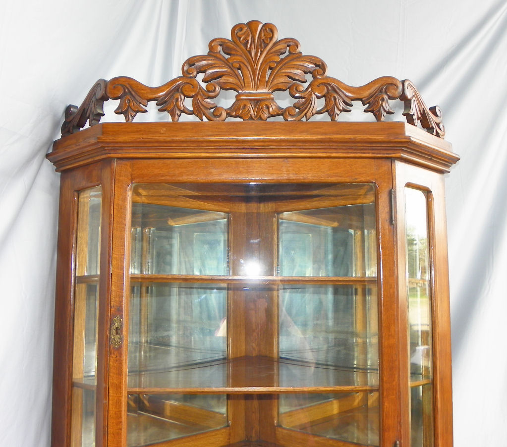Bargain John&#039;s Antiques | Antique Oak Corner China or Curio Cabinet