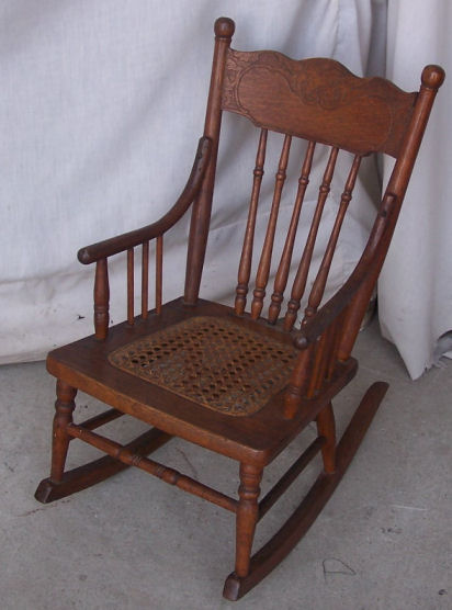 childs oak rocking chair