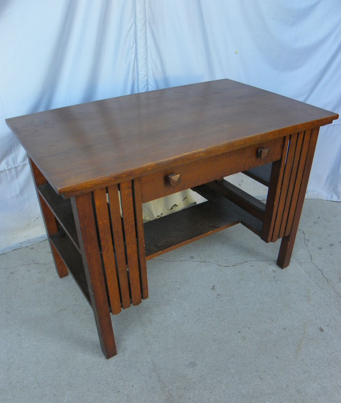 Bargain John S Antiques Antique Mission Oak Library Table Small