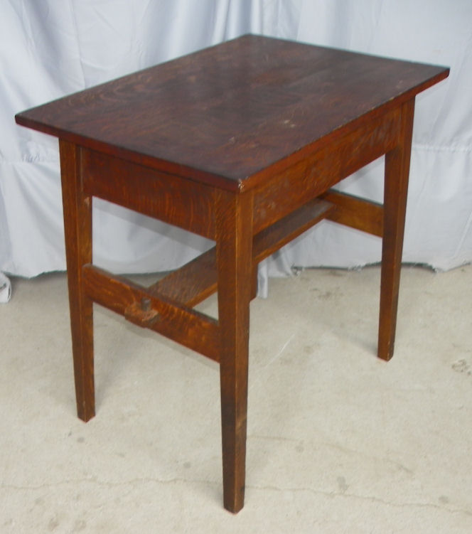 Bargain John's Antiques | Antique Mission Oak Desk with single drawer ...