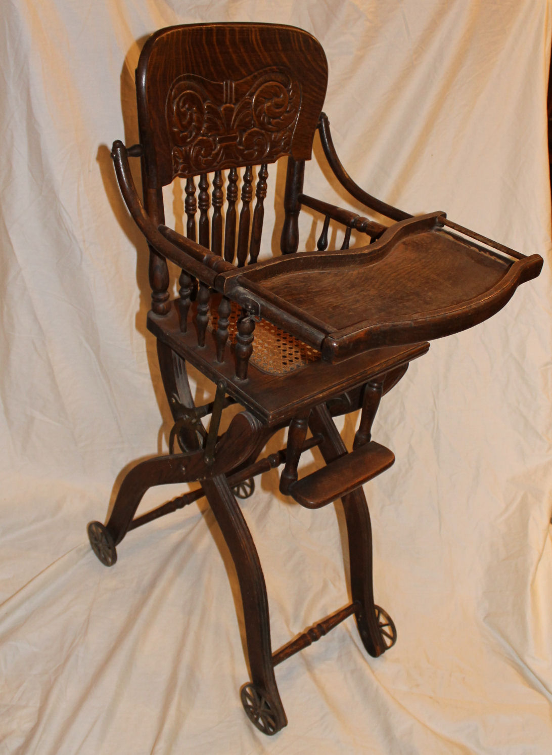 antique wooden high chair