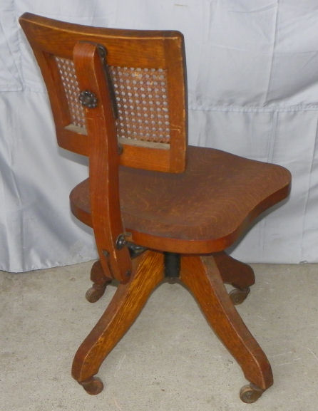 Antique Oak Swivel Office Chair, Antique Oak Swivel Office Chair With Arms