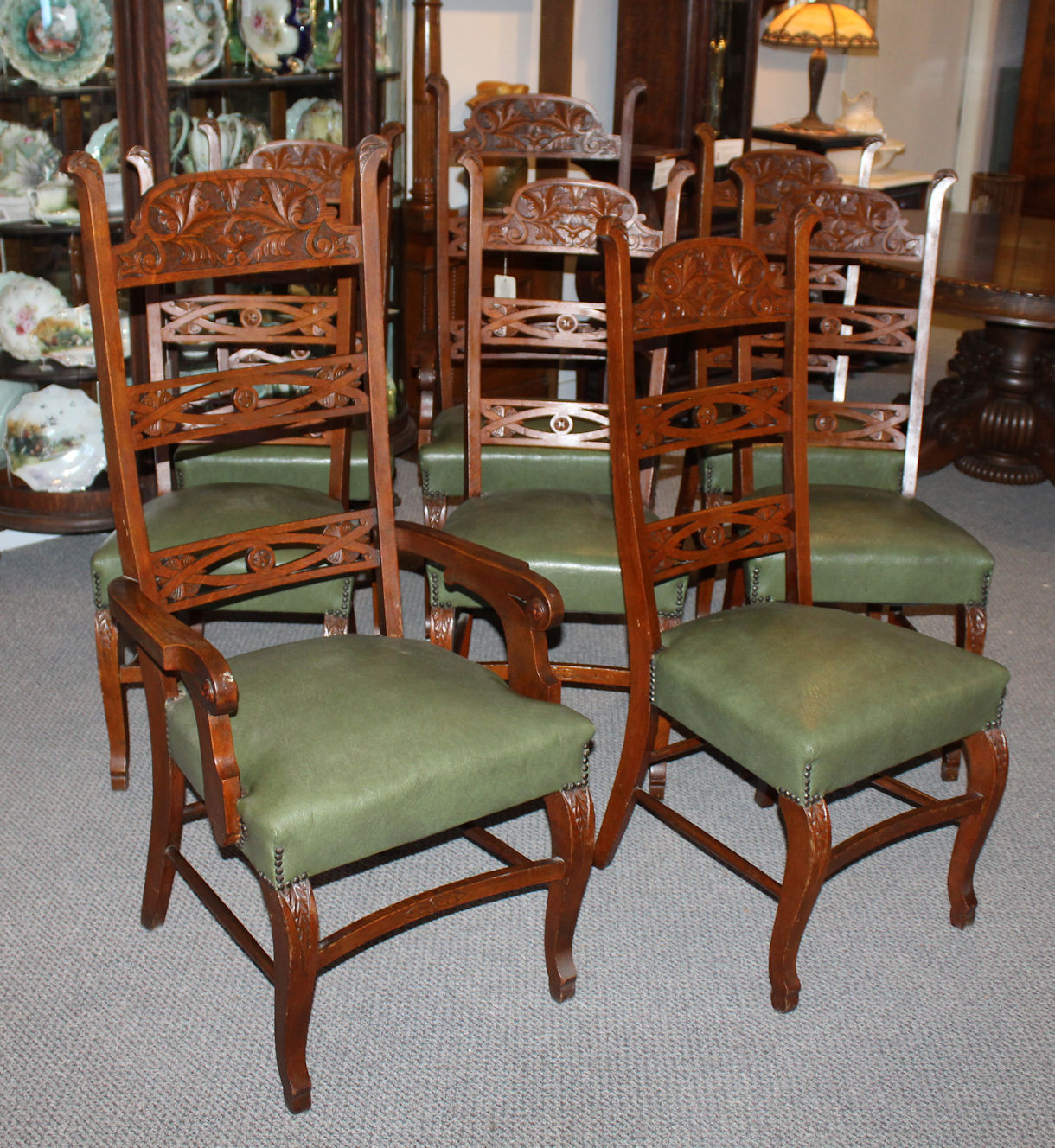 Pair of Straight Backed Antique Chairs