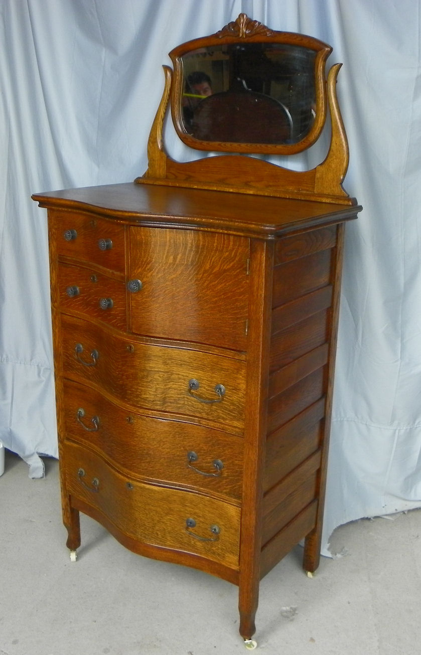 Bargain John S Antiques Antique Oak High Boy Dresser Chest Of