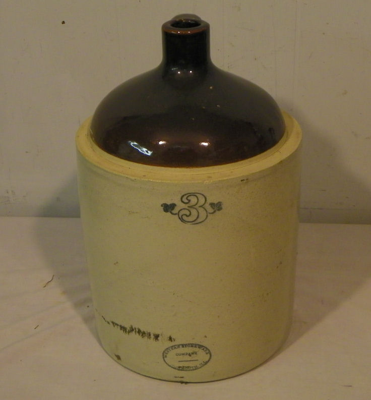 antique Western Stoneware crock jug