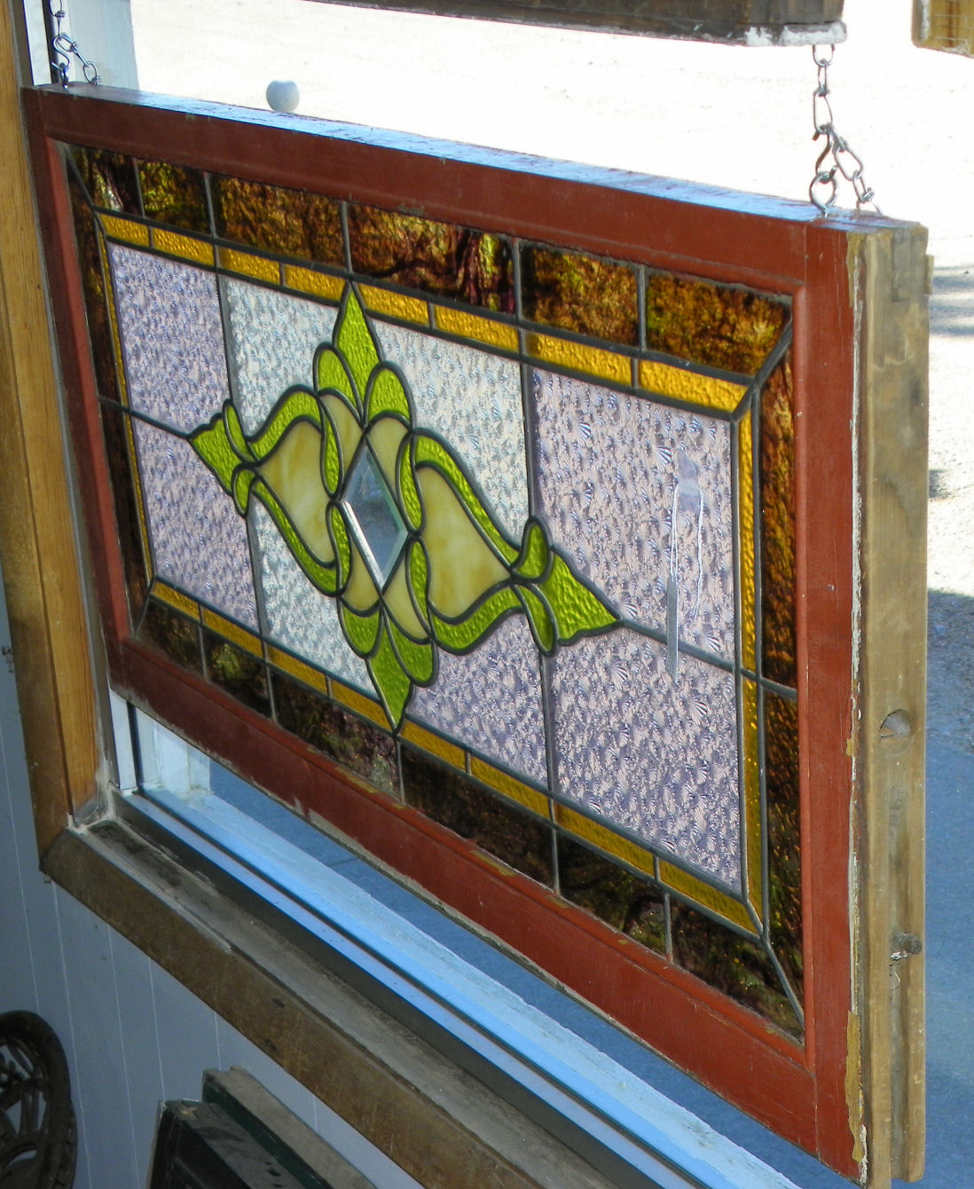 Bargain John's Antiques Antique Stained Glass Over the Bay Style