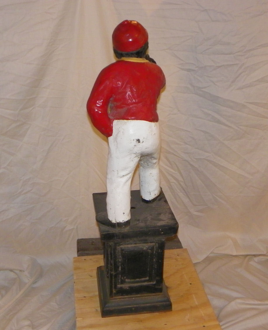 Bargain John's Antiques Antique Cast Iron Red Vest Jockey Hitching