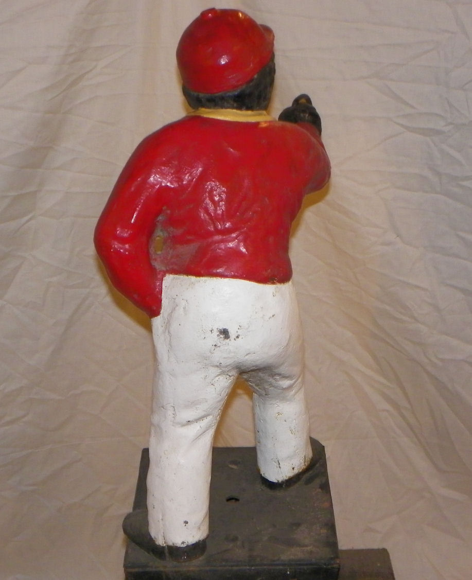 Bargain John's Antiques Antique Cast Iron Red Vest Jockey Hitching