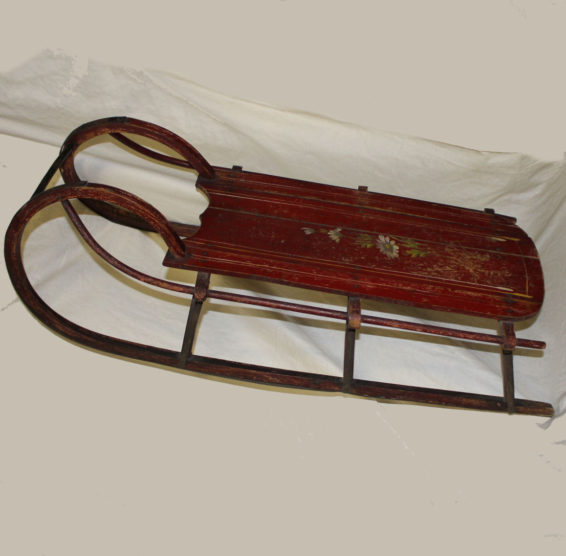Bargain John S Antiques Antique Victorian Sled With Bentwood Runners Detailed Stenciling Bargain John S Antiques