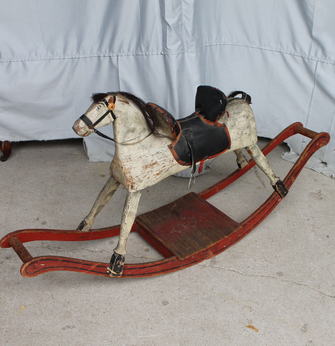 Antique Primitive Wooden Rocking Horse 