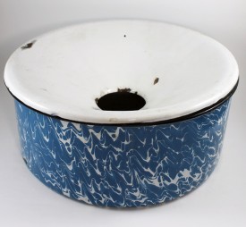 Blue Swirl Granite Spittoon Graniteware