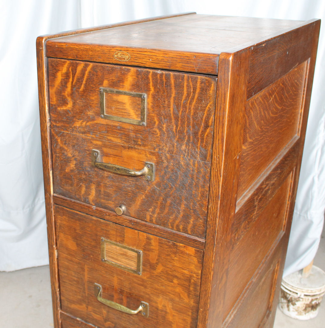 Bargain John's Antiques | Oak File Cabinet original finish - 4 drawer