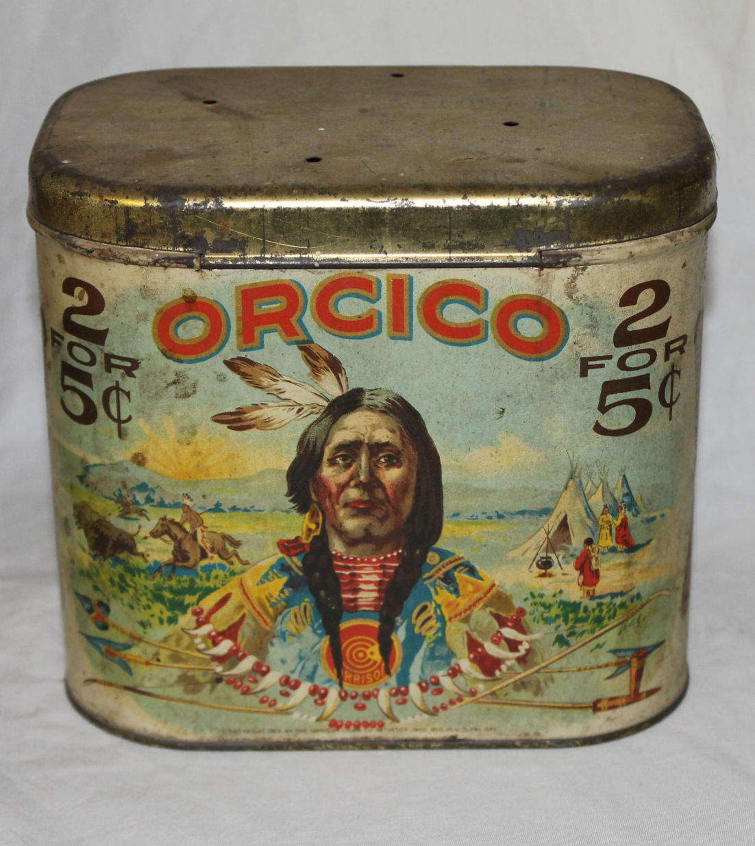 indian tobacco tin Bargain John's Antiques | Orcico - Orrison Cigar Tabacco Company Indian  Cigar Advertising Tin - 1919