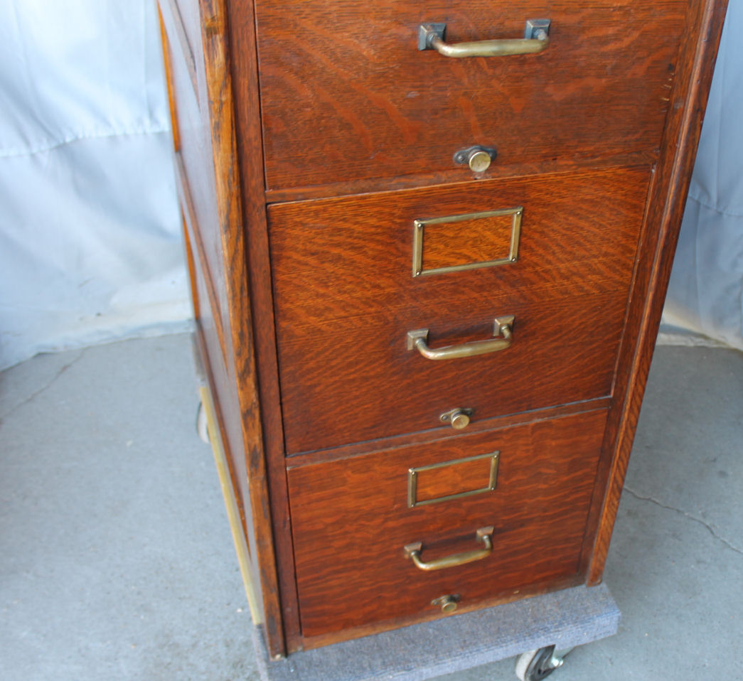 Bargain John's Antiques | Antique Oak File Cabinet - four drawers ...