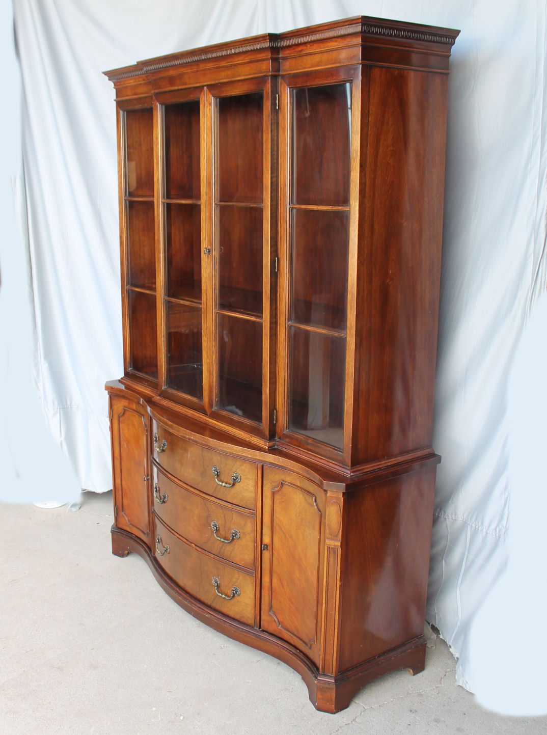 Mahogany Breakfront China Cabinet