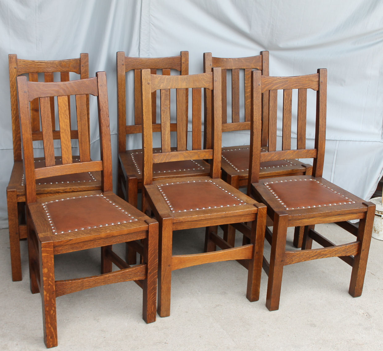 Bargain John's Antiques | Arts and Crafts Mission Oak Set of Six Dining