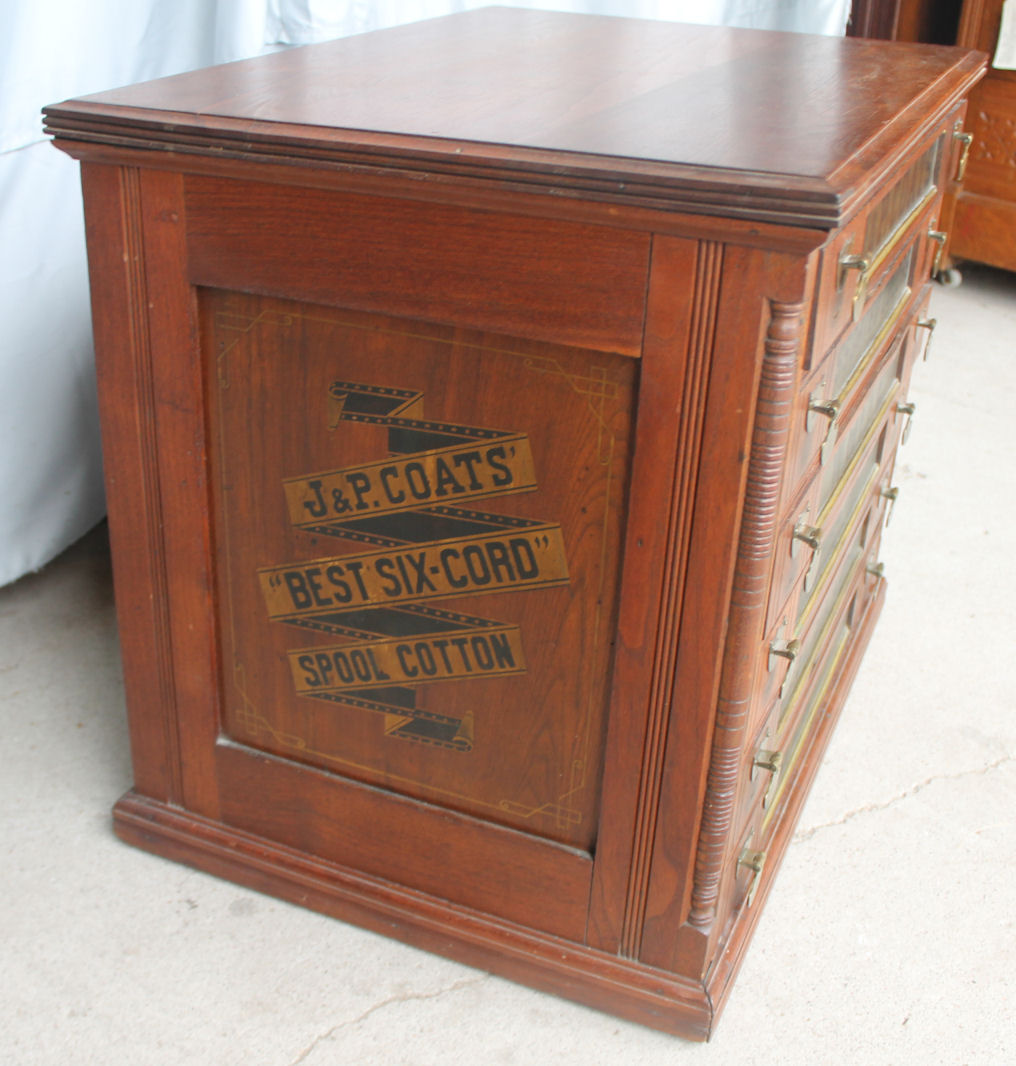 Bargain John's Antiques | Walnut Six Drawer Spool Cabinet J & P Coats ...