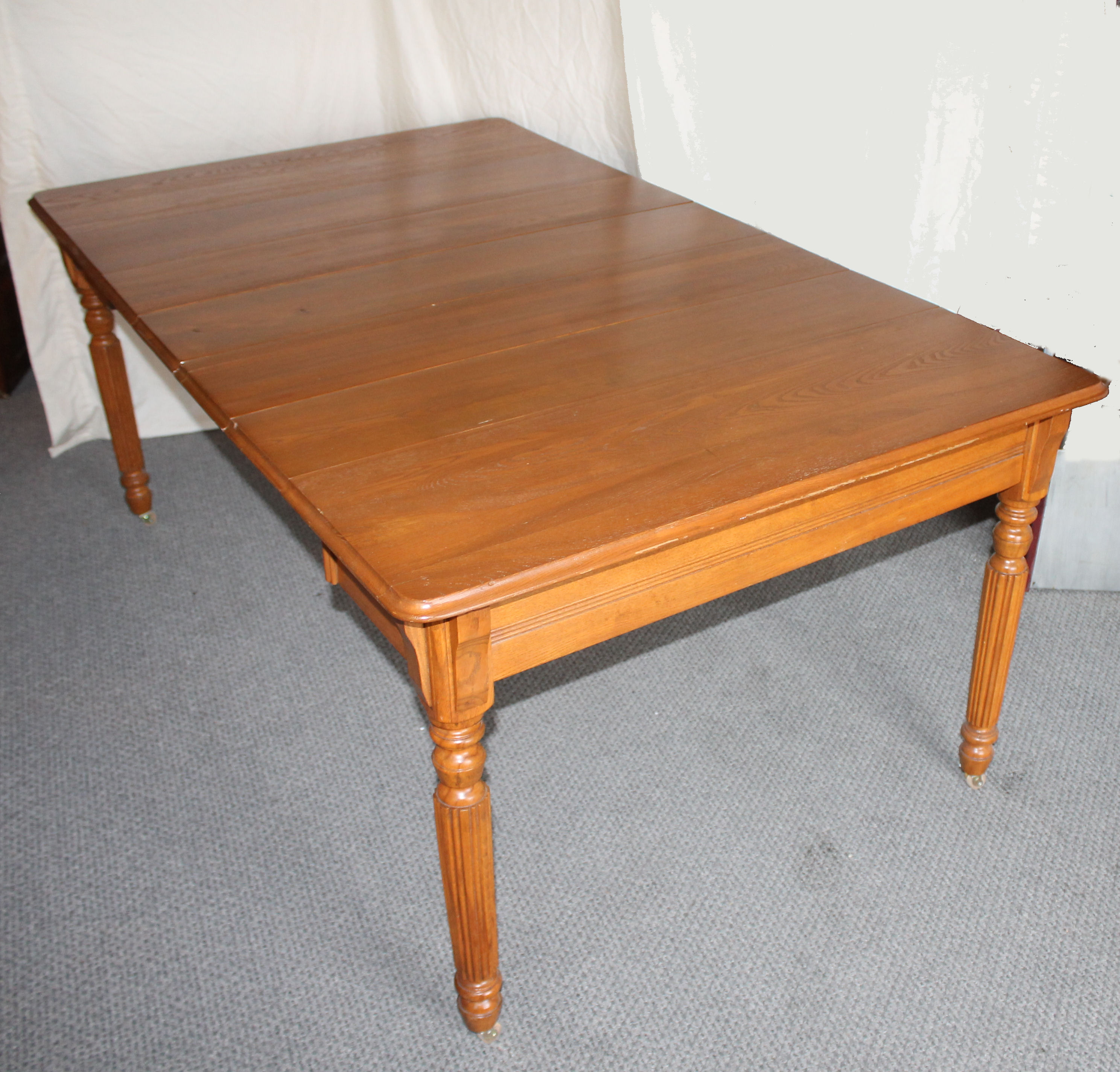 Bargain John's Antiques | Wood Breakfast Table with 5 leaves 43 x 27