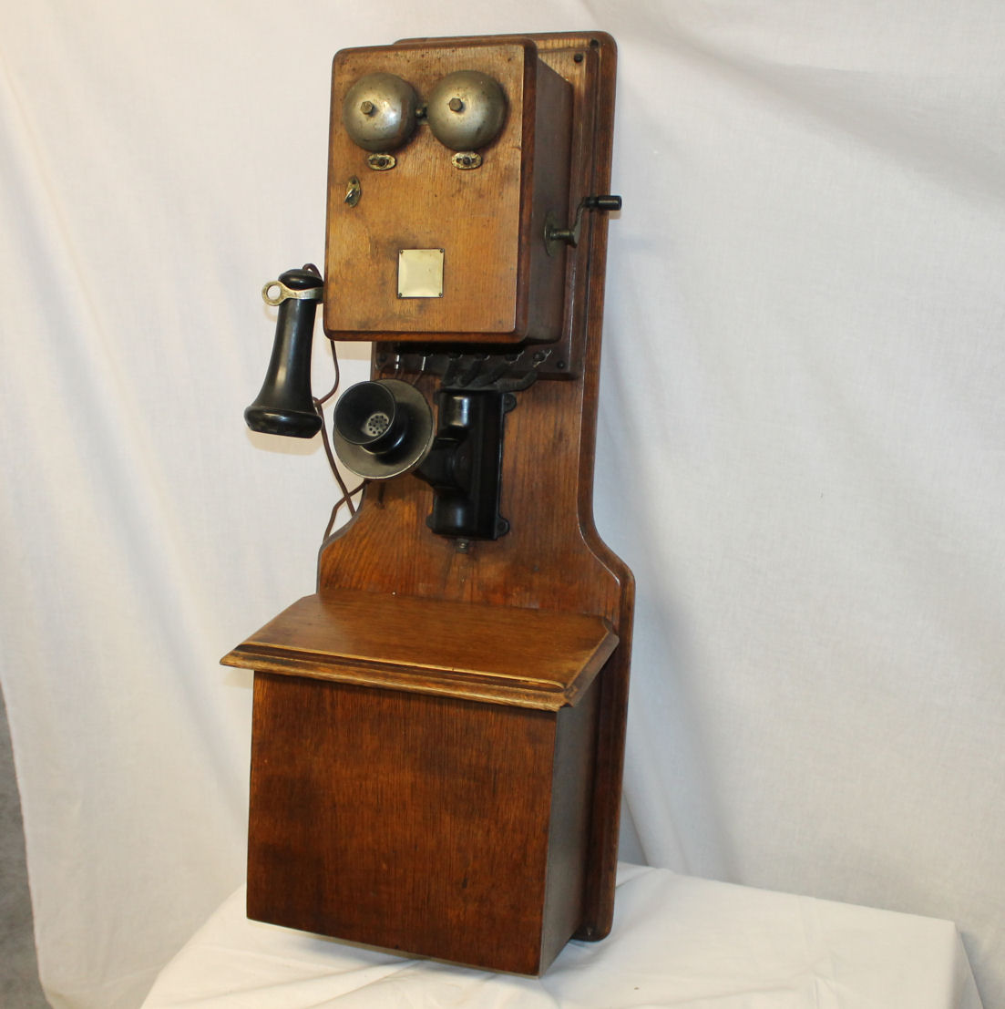 Bargain John's Antiques | Antique Oak Wall Mount Telephone - double box