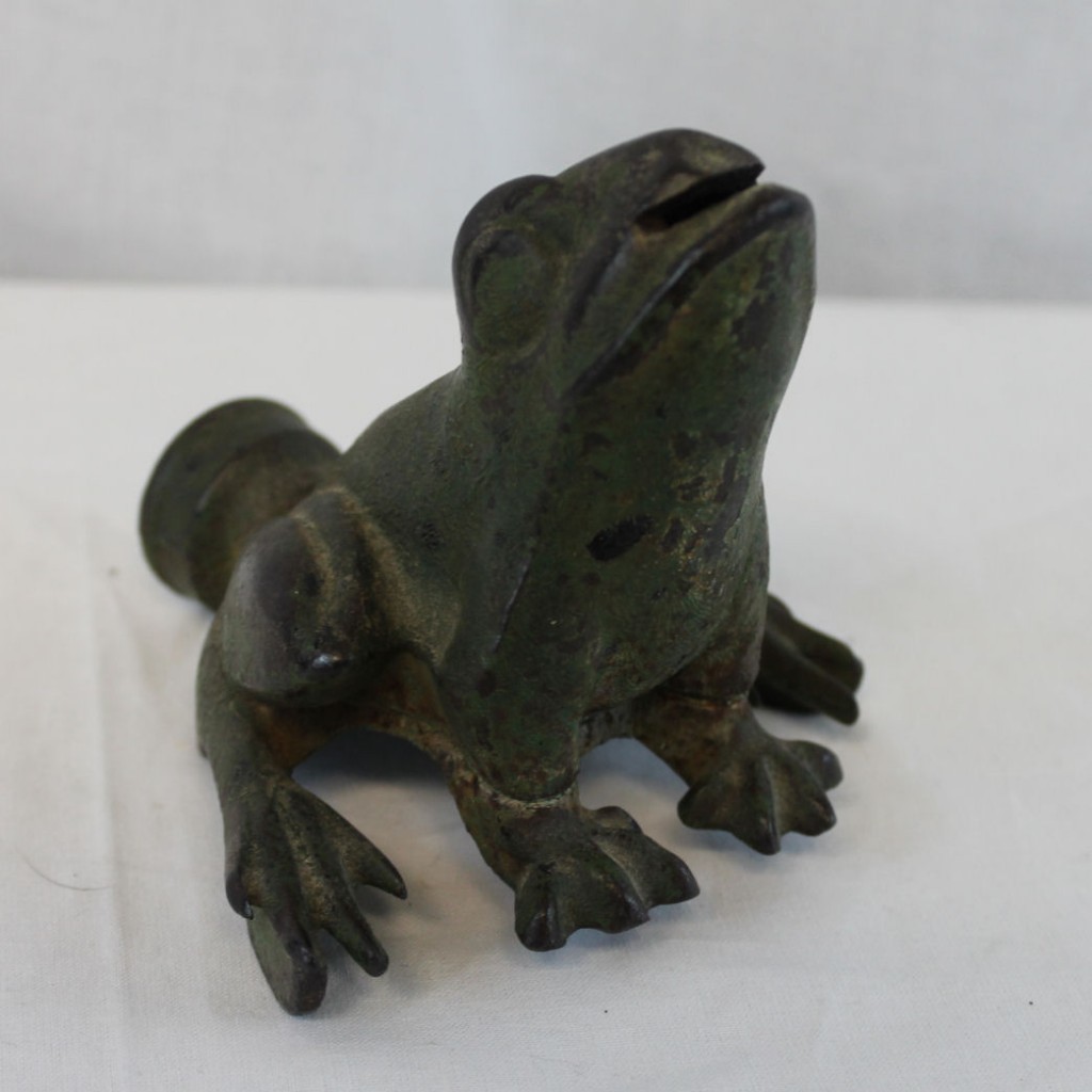 Bargain John's Antiques | Antique Cast Iron Figural Frog Water ...
