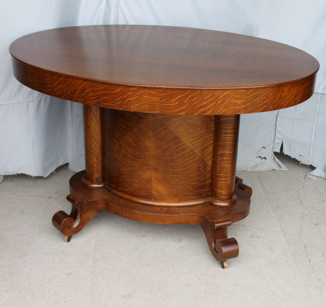 Bargain John S Antiques Antique Oak Oval Shaped Library Table