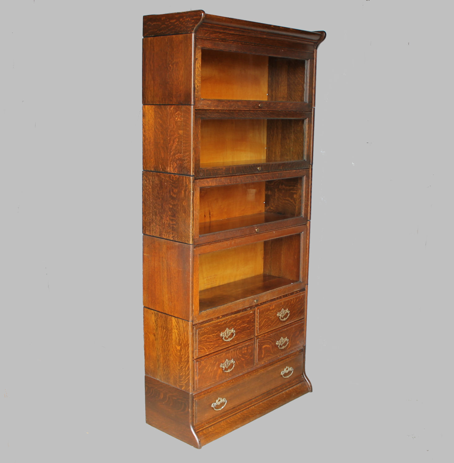 Bargain John S Antiques Antique Oak Bookcase With Five Drawers