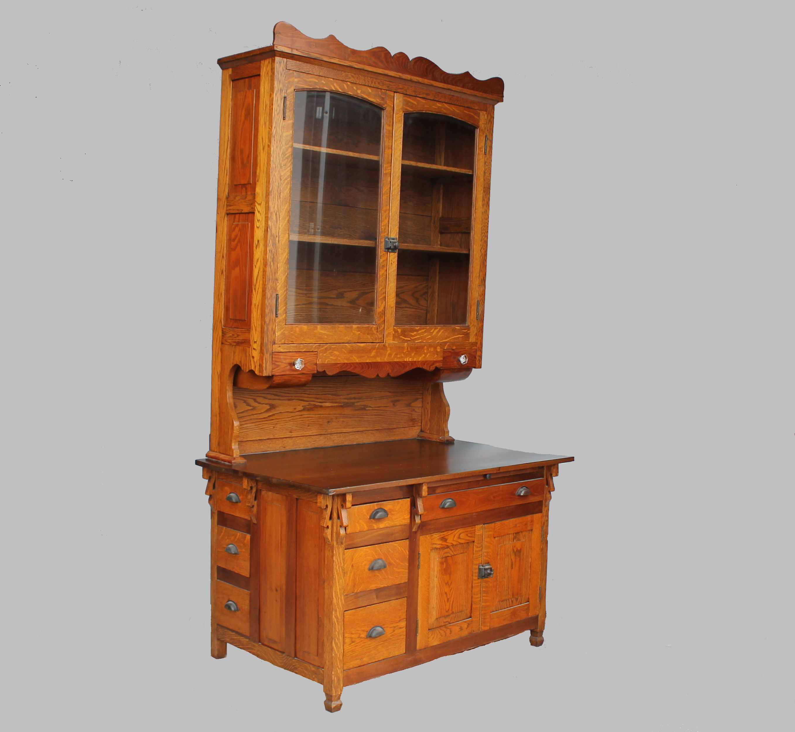 Bargain John S Antiques Antique Oak Two Piece Kitchen Cabinet