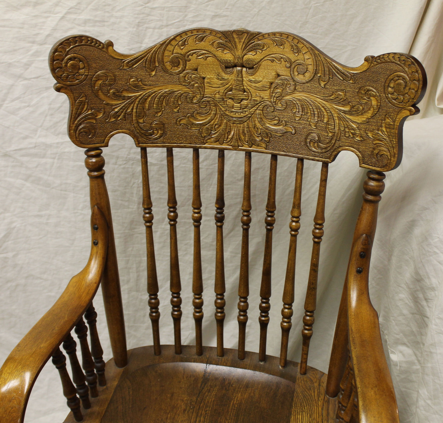 Bargain John S Antiques Armed Office Chair With Old Man Winter