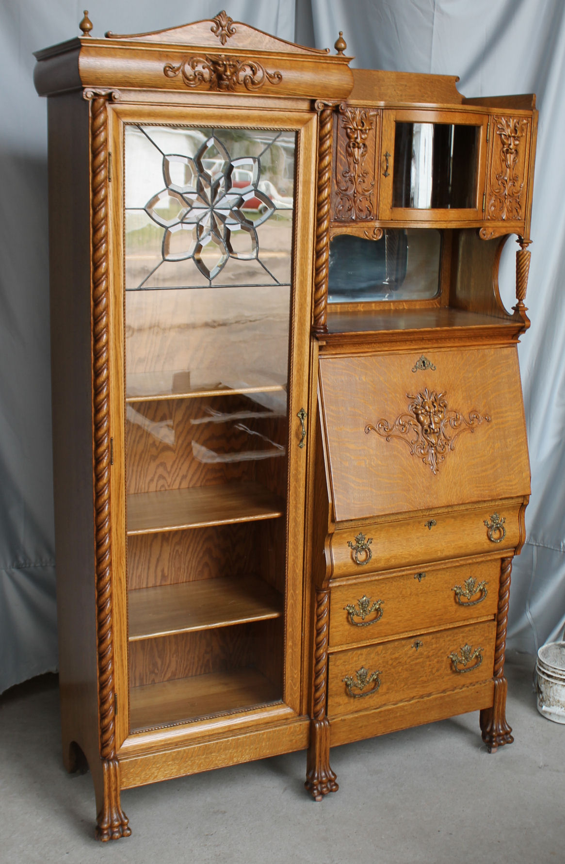 Bargain John's Antiques | Antique Oak Side by Side ...