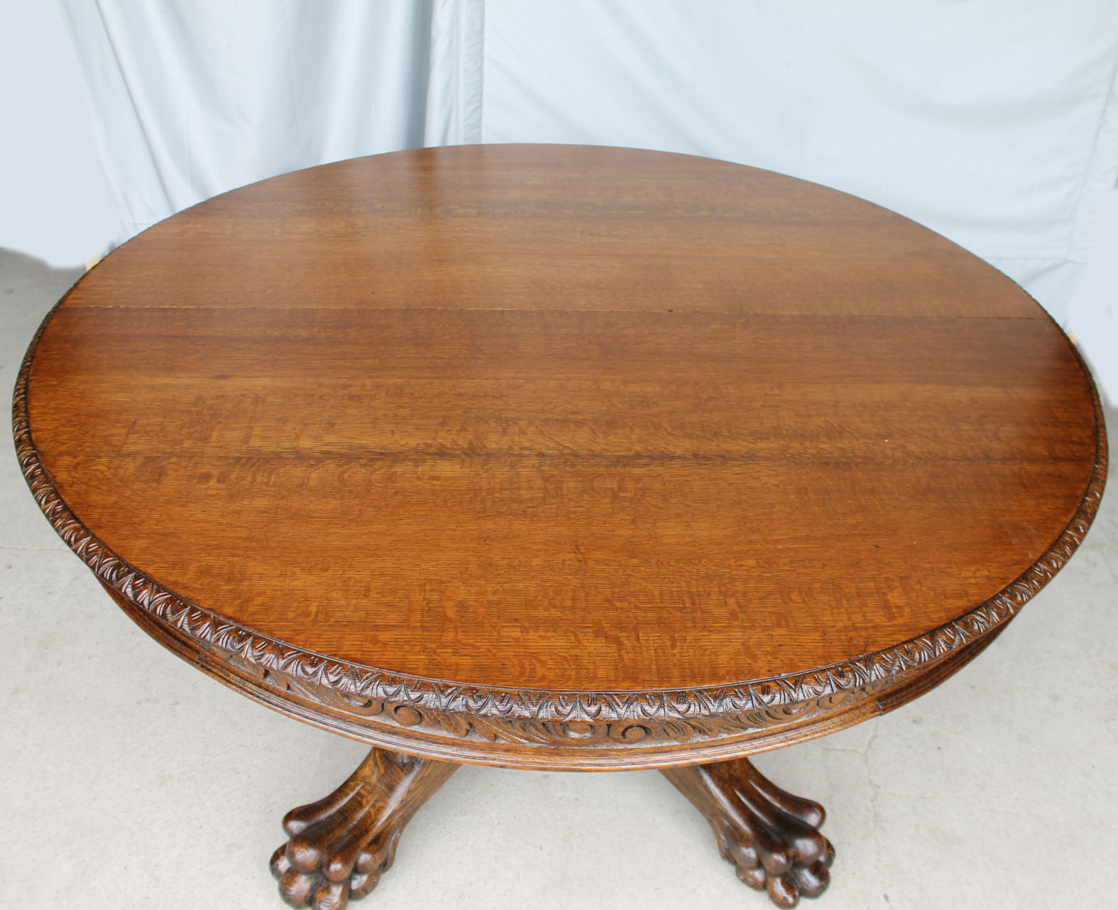 Bargain Johns Antiques Antique Round Victorian Carved Oak Dining