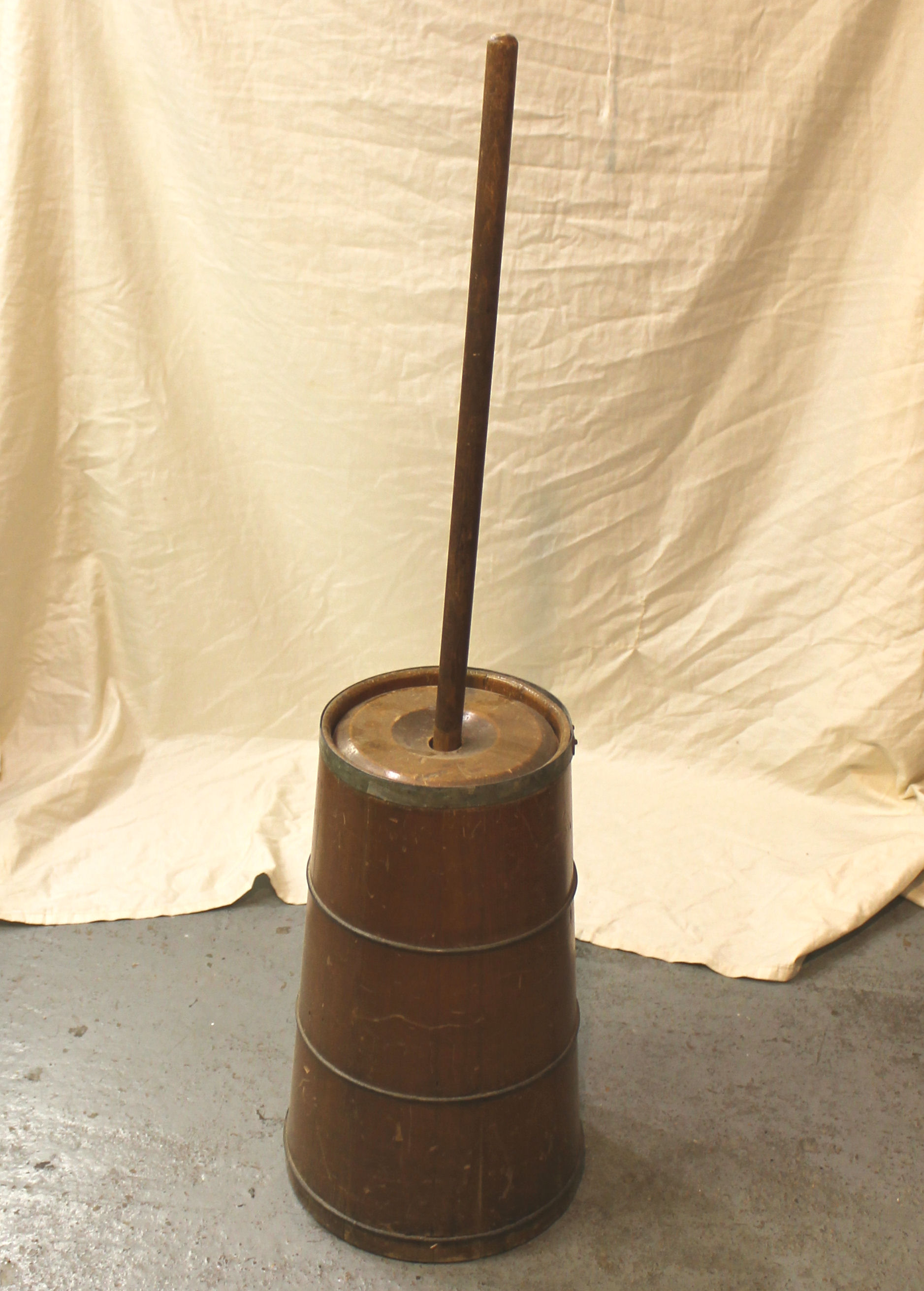 Bargain John's Antiques  Antique Wooden Butter Churn with stomper