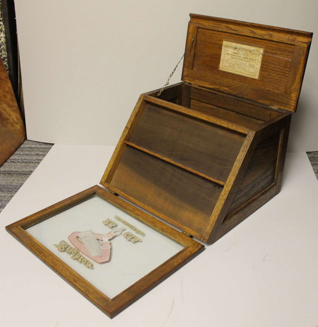 Bargain John's Antiques | Oak Country Store Display Showcase with