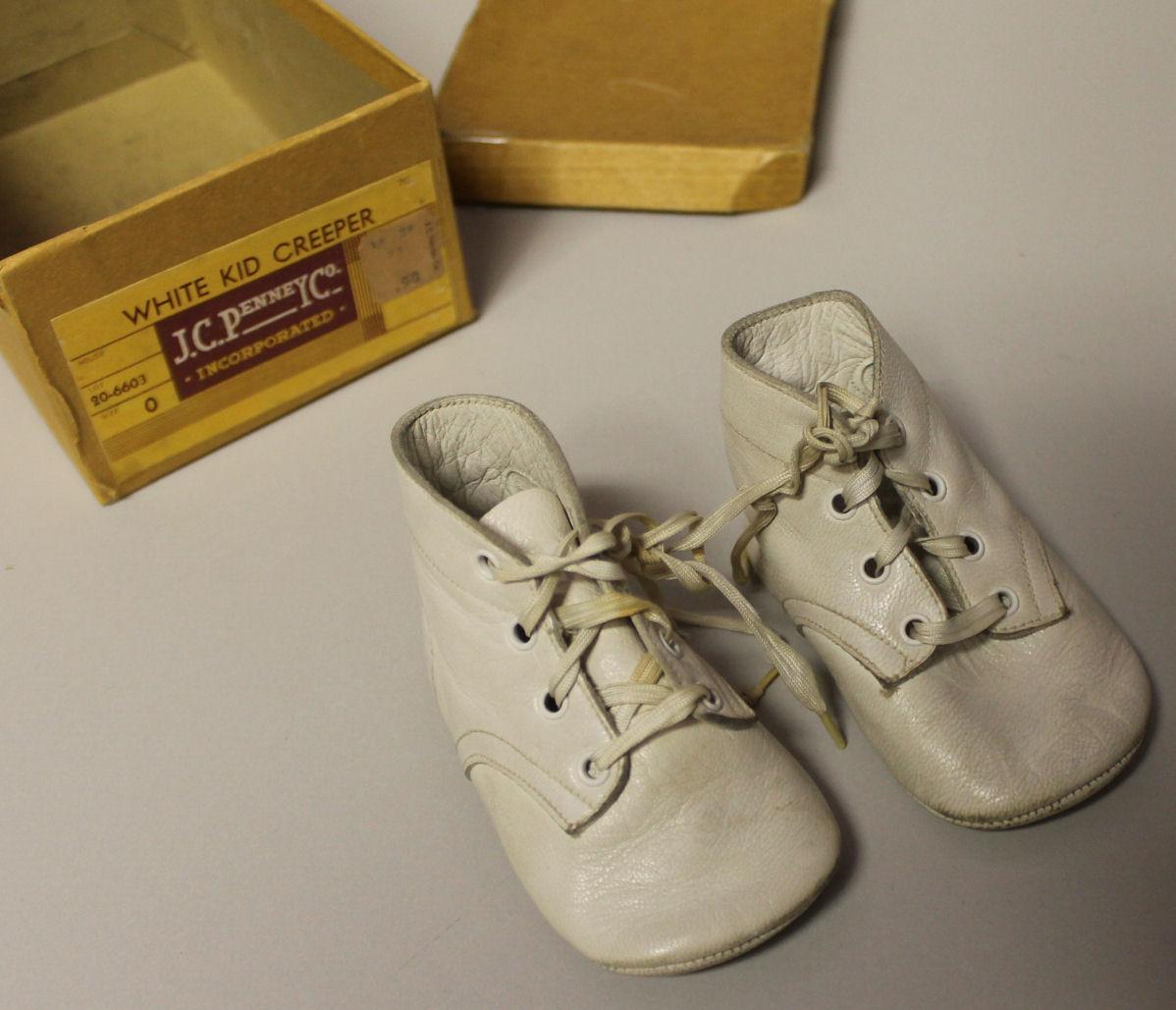 White Leather Baby Shoes in the Box 