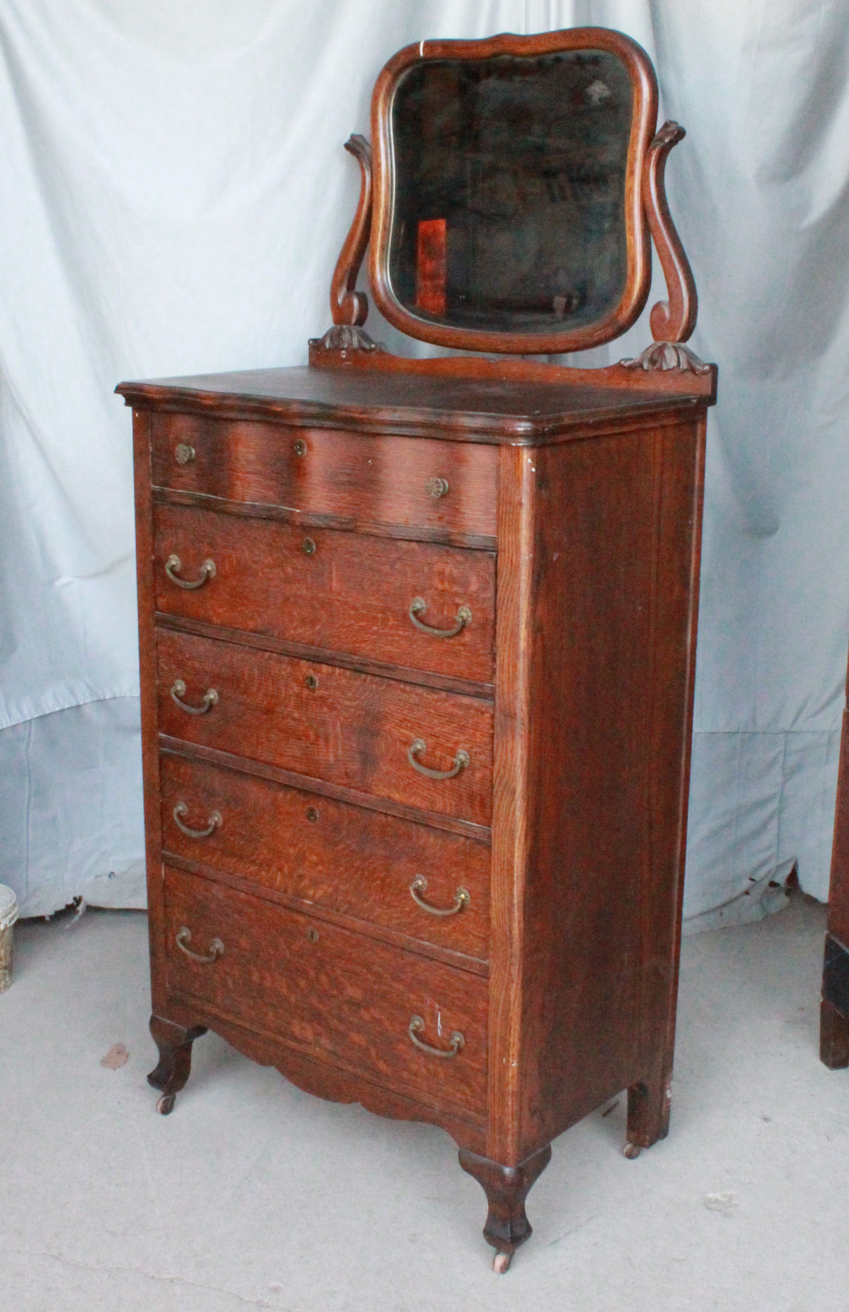 Bargain John S Antiques Antique Oak Hiboy High Boy Chest Of