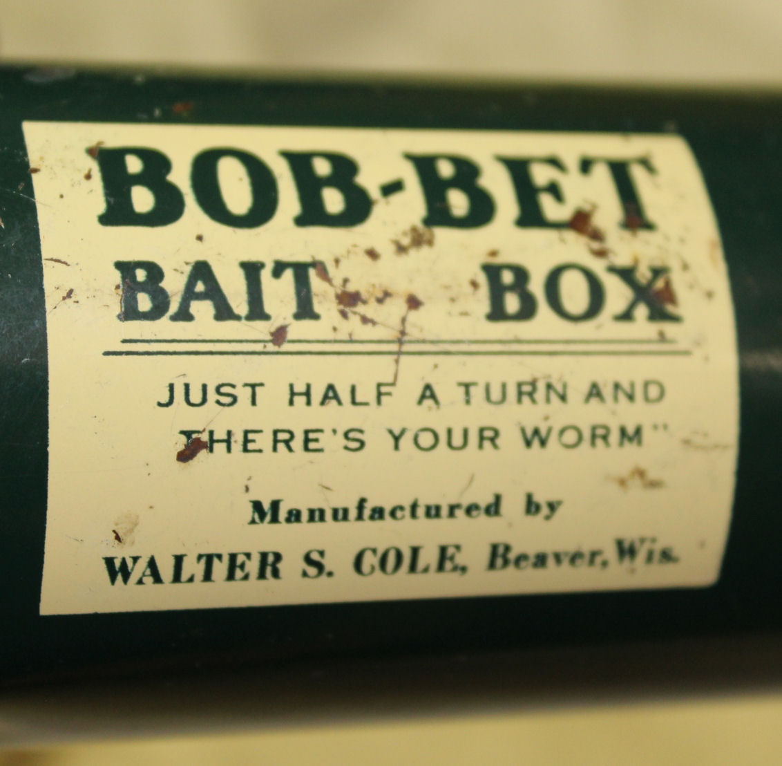 Bargain John's Antiques  Metal Bob-Bet bait box - Bargain John's Antiques