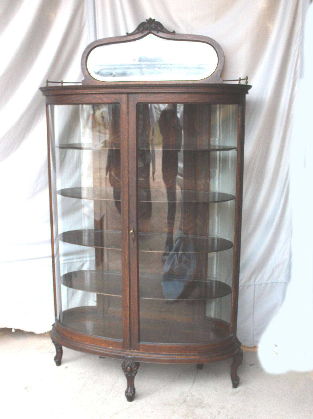 Bargain John S Antiques Antique Oak Currio China Cabinet Very