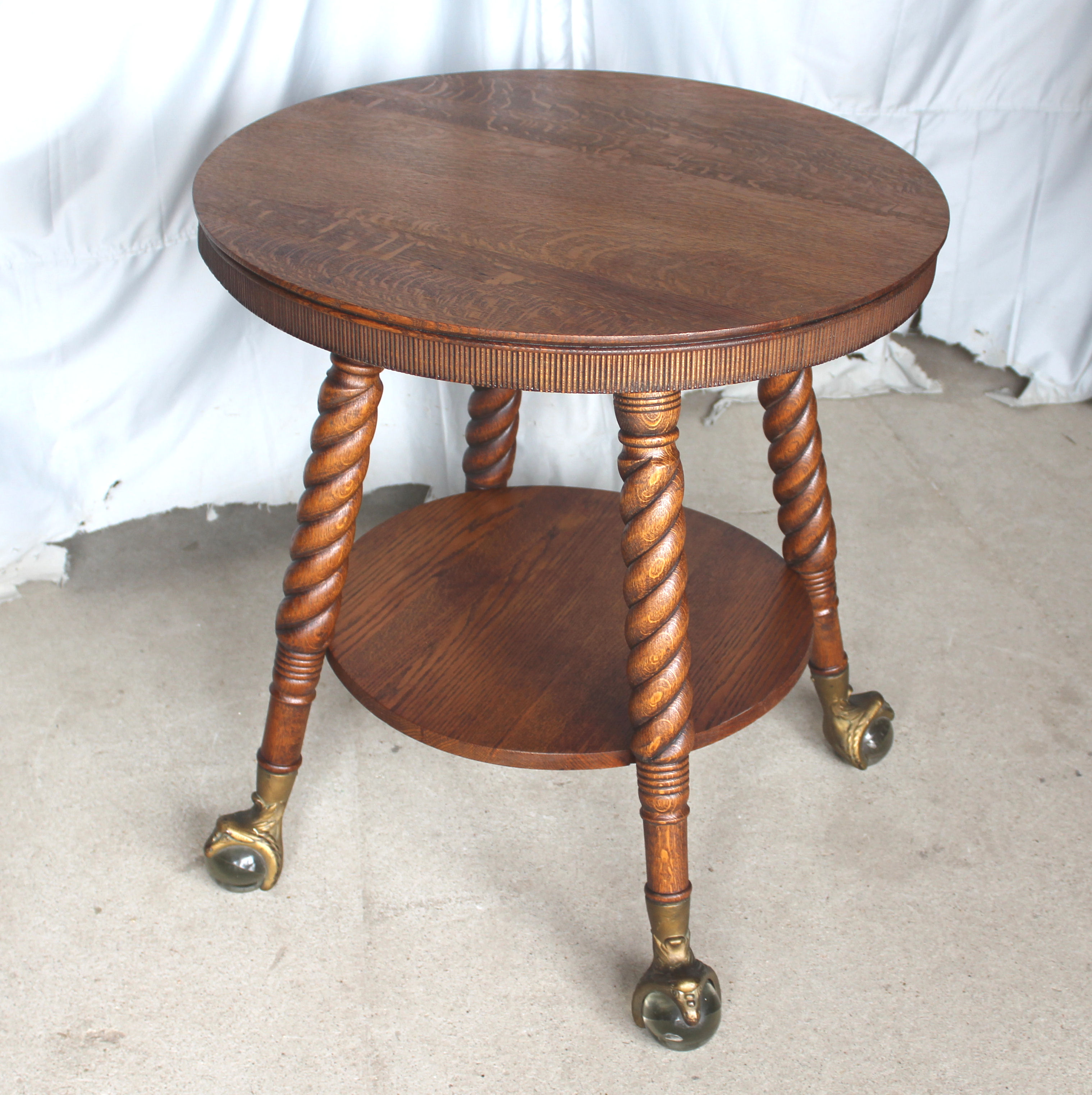 Bargain John S Antiques Antique Round, Antique Round End Table With Claw Feet
