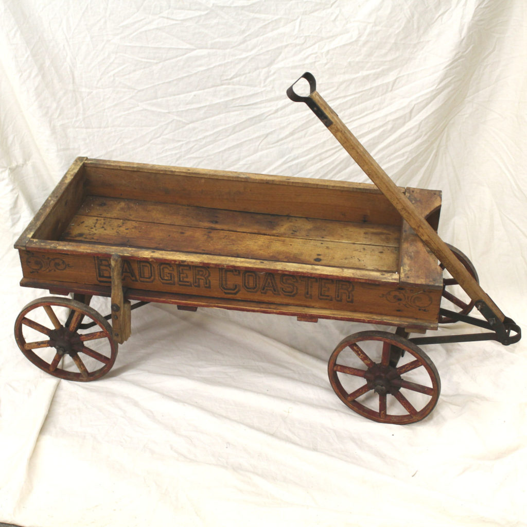 Bargain John's Antiques Antique "Badger" Coaster Wooden Wagon with
