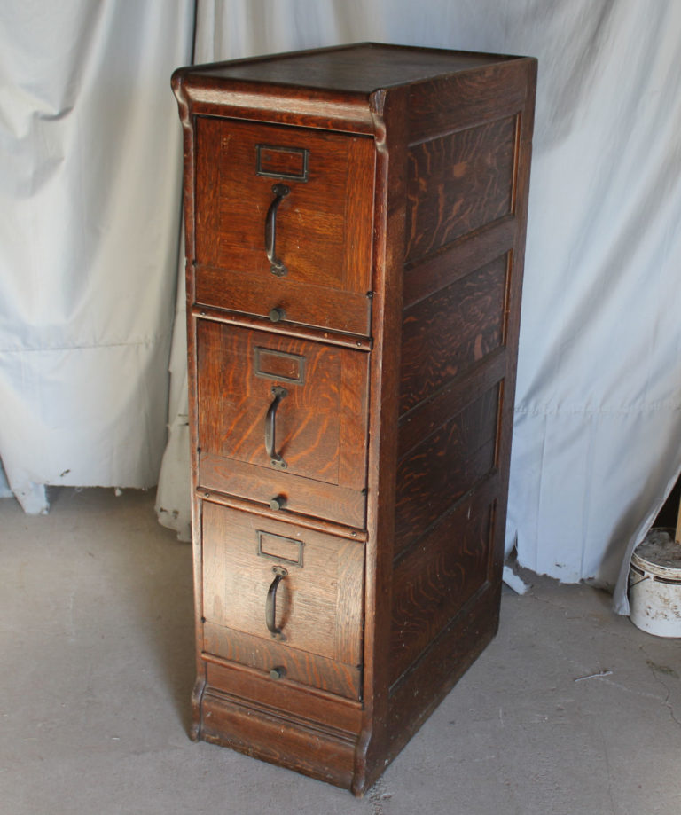 Bargain John's Antiques | Antique Oak File Cabinet - 3 ...