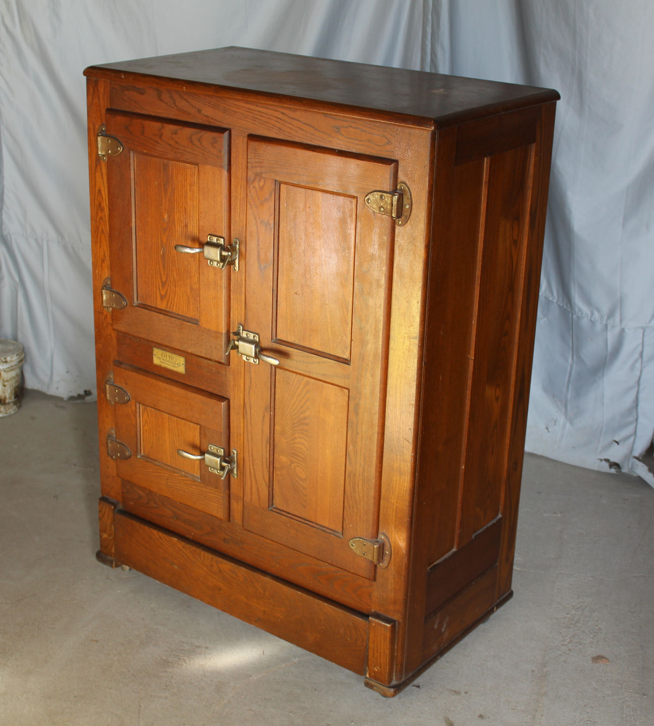 vintage ice box cabinet