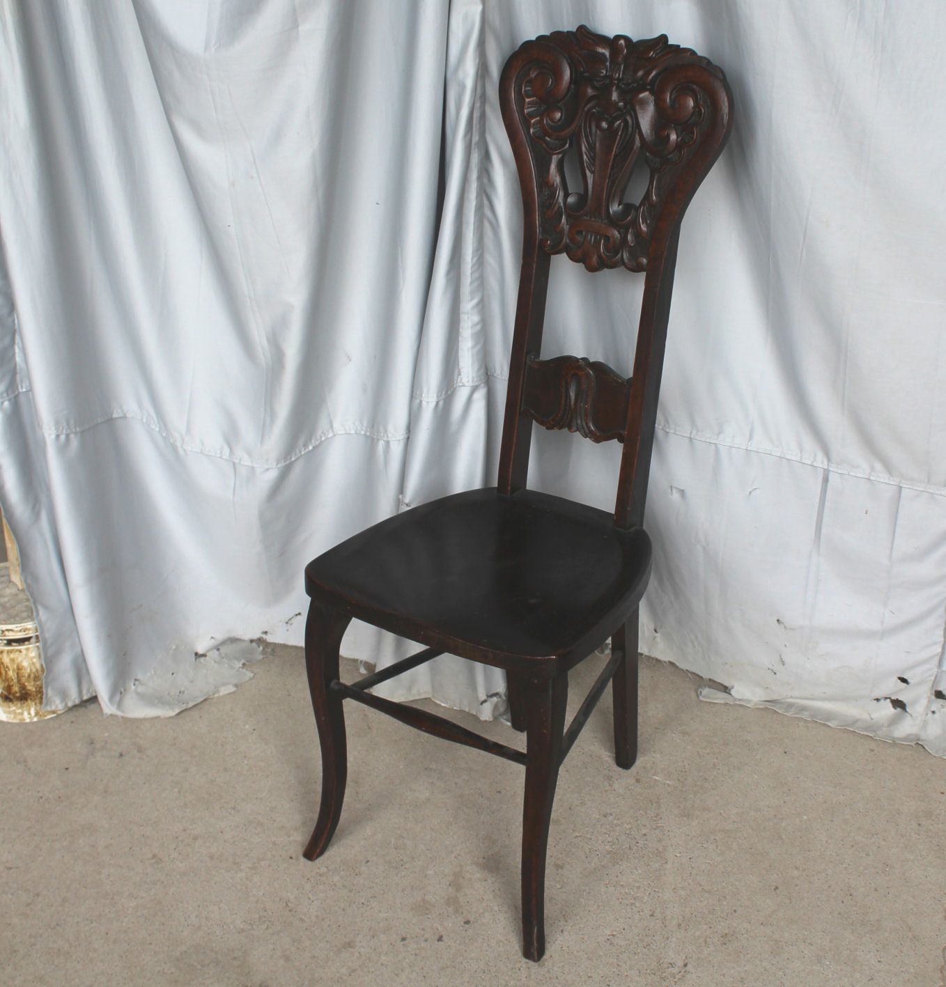Bargain John S Antiques Antique Oak Vanity Chair With Carved