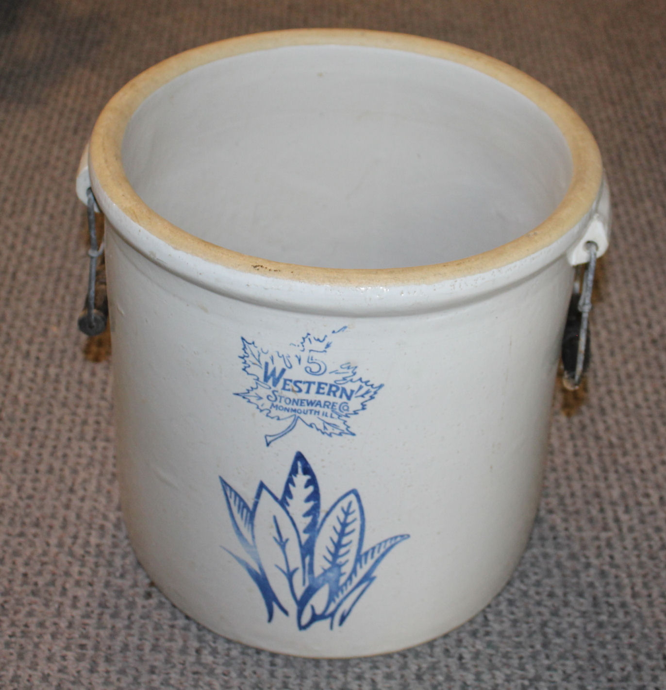 Stoneware Crock with Handles - 5 gallon Western Stoneware Company Monmouth,...