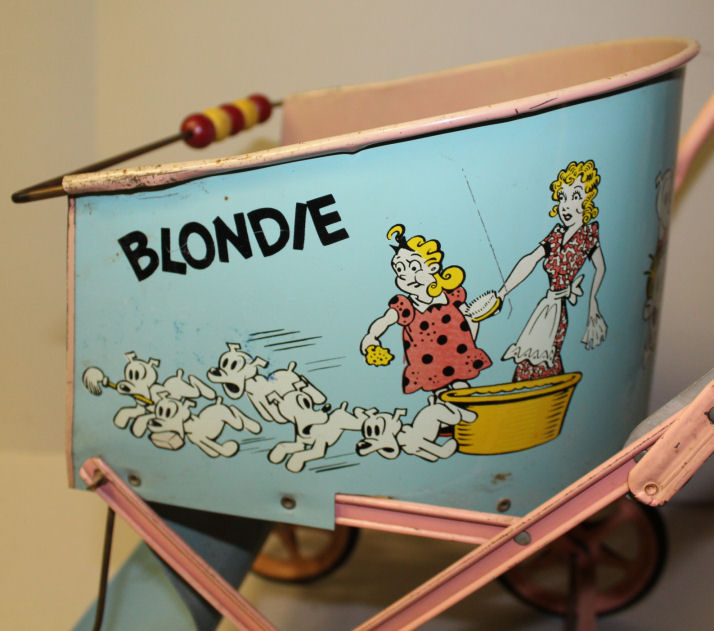 Bargain John's Antiques | Antique Tin Folding Handle Doll Stroller With  Blondie & Dagwood Comic Characters - Bargain John's Antiques