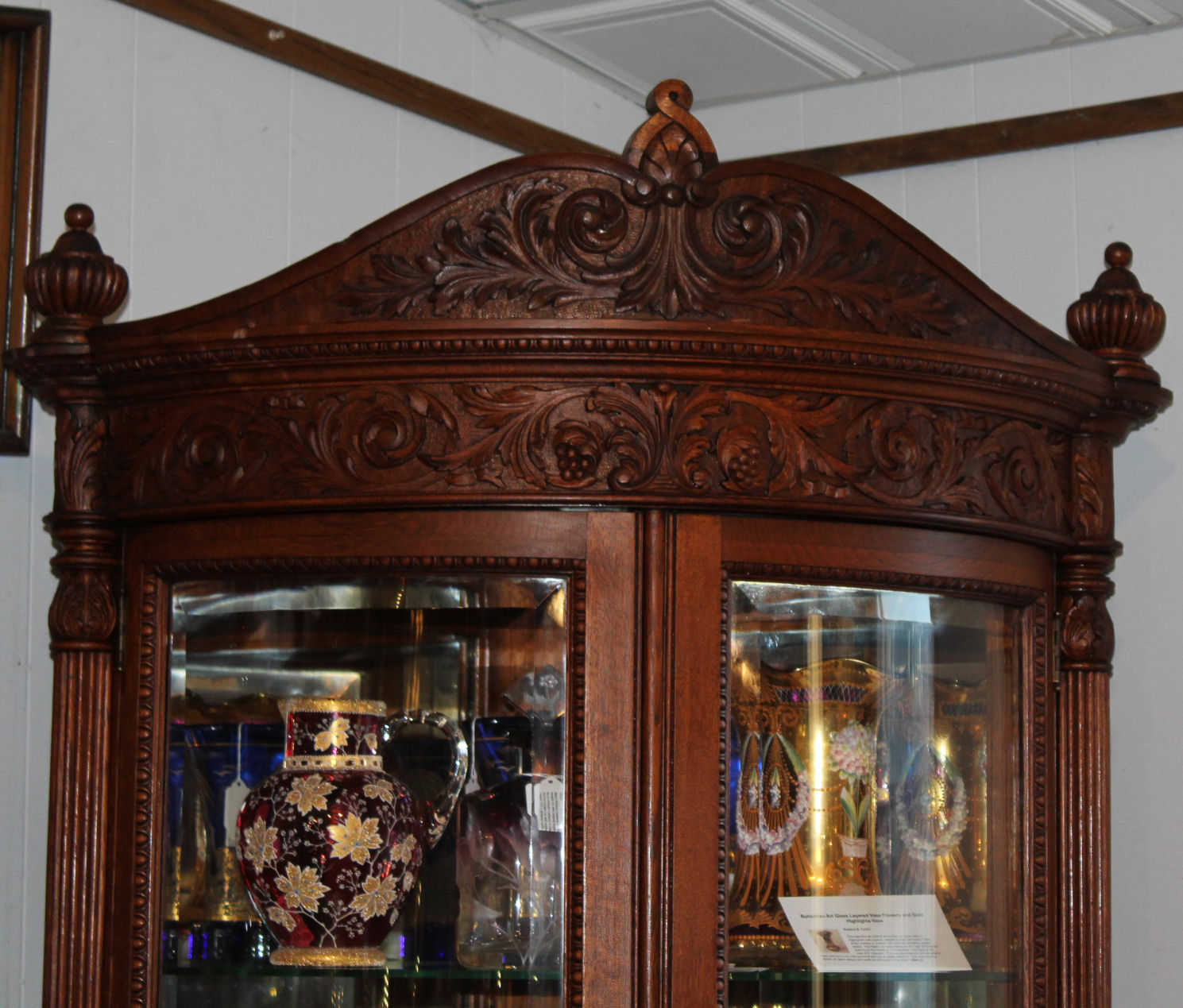 Bargain John S Antiques Antique Carved Oak Corner China Cabinet